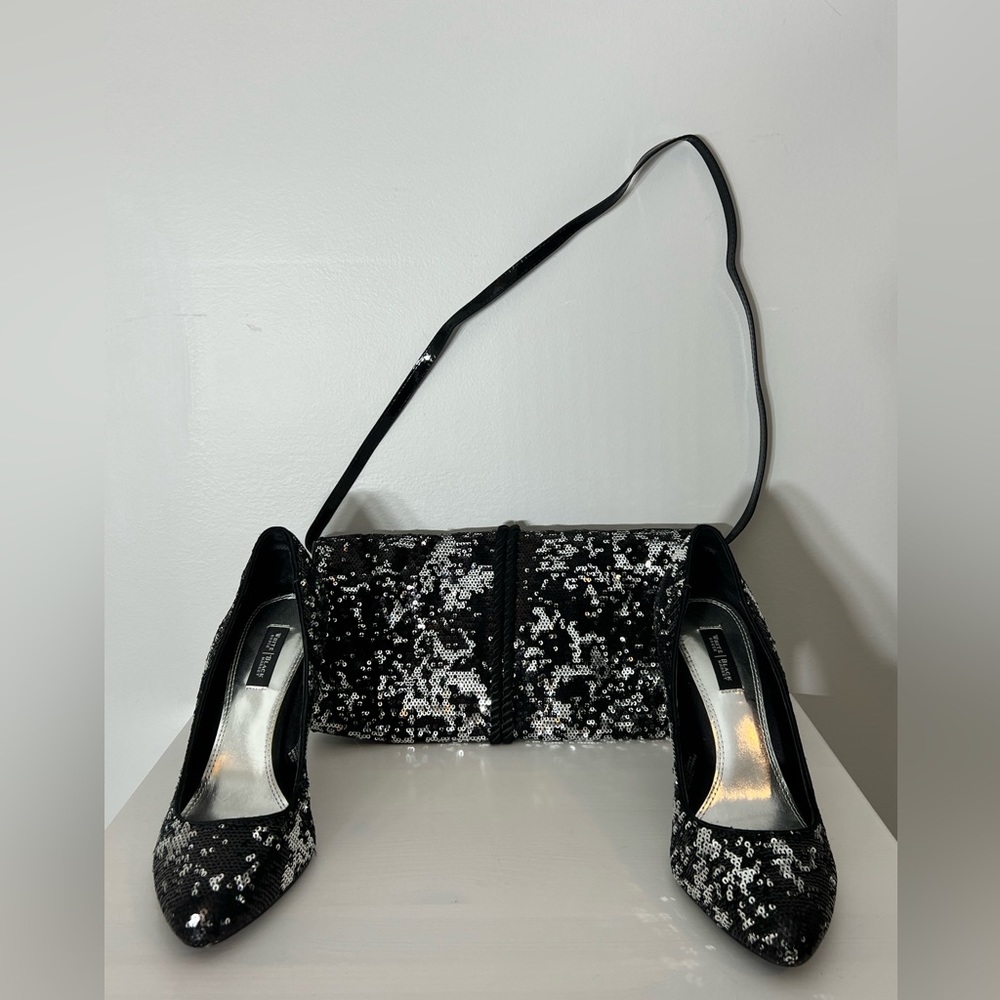 WHBM sequin heel with matching clutch available - Picture 9 of 10